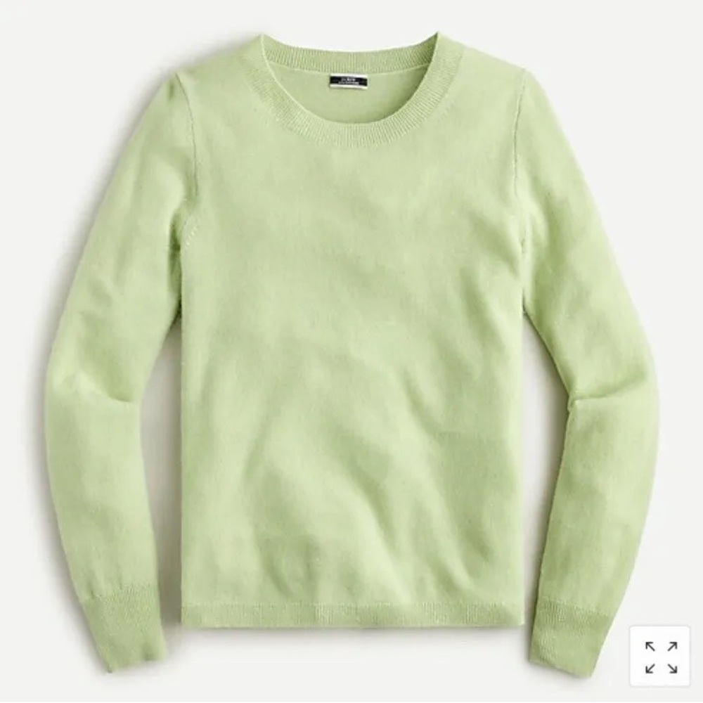 J Crew Cashmere Lauren Green Crewneck Sweater Size Medium